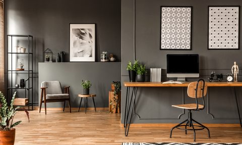 Gray modern designed home office