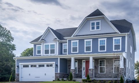blue suburban house