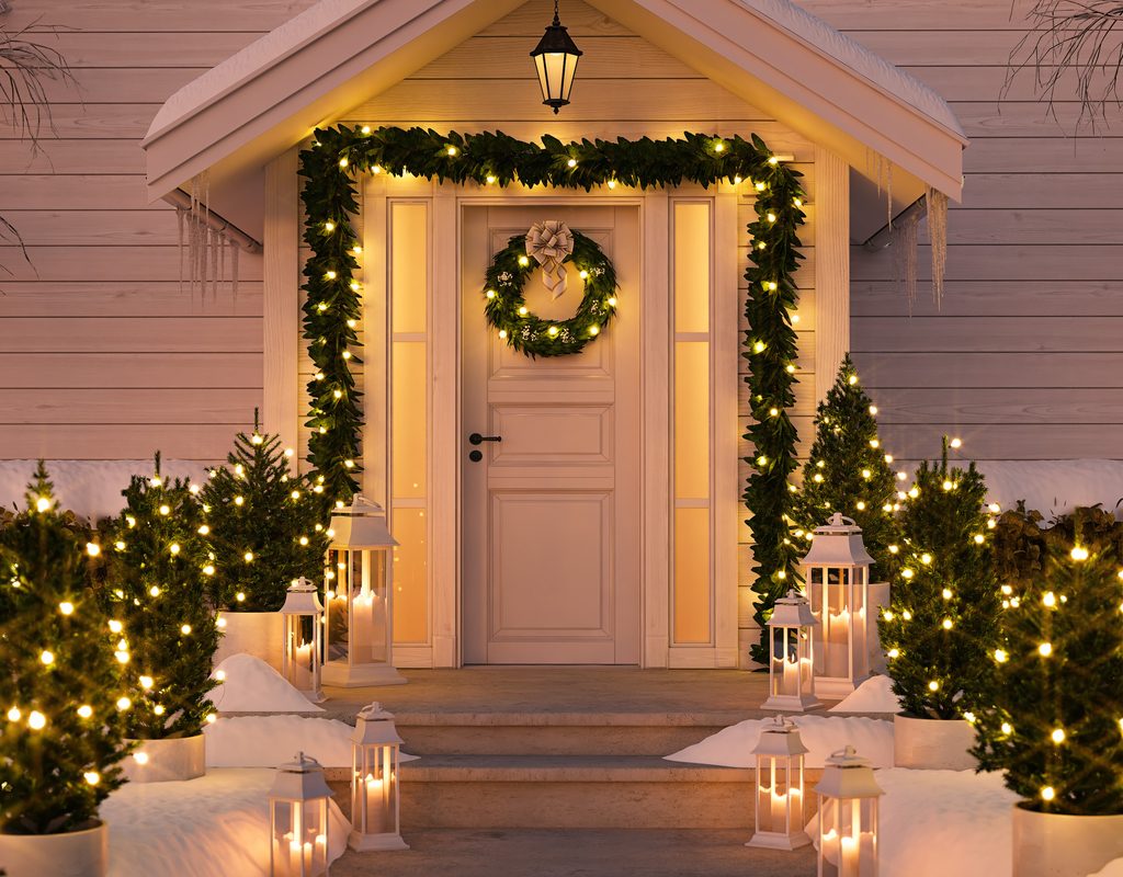 christmas front door and porch decorations