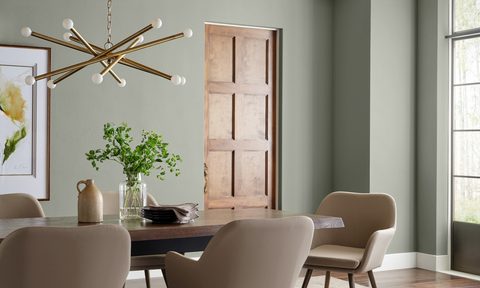 evergreen fog color of the year by Sherwin-Williams