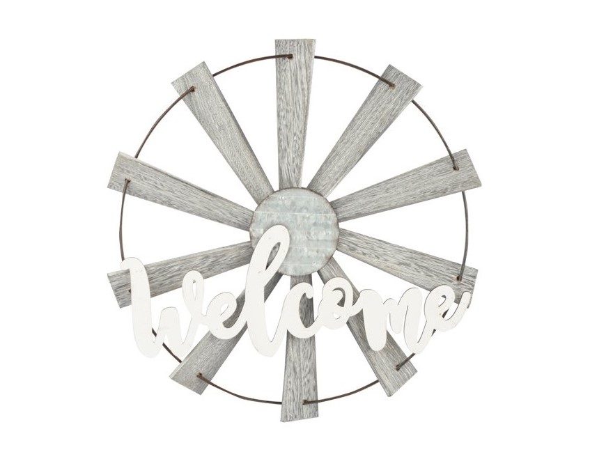 Farmhouse Harvest windmill and hanging decoration.