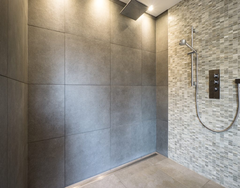 Luxury oversized marble shower