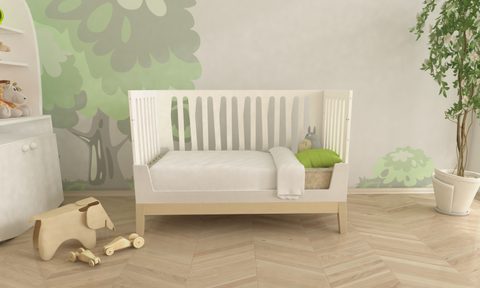 Nature wall art in simple minimal nursery
