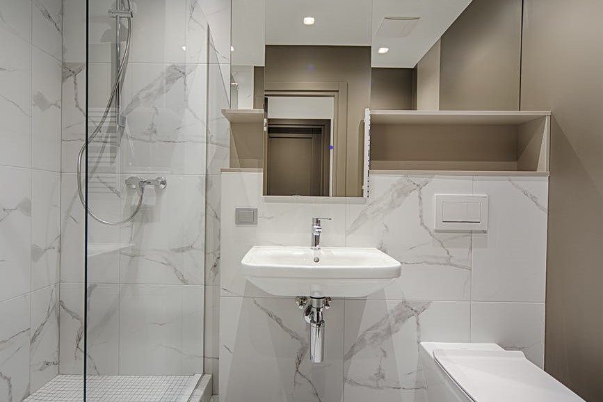 marble bathroom – sink and toilet