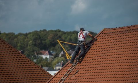 roofer working on a roof