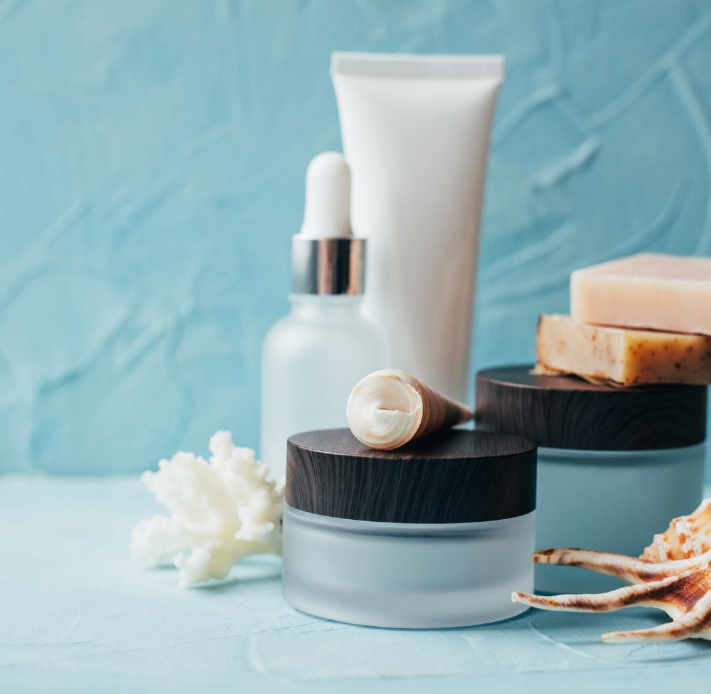 Various skincare products.