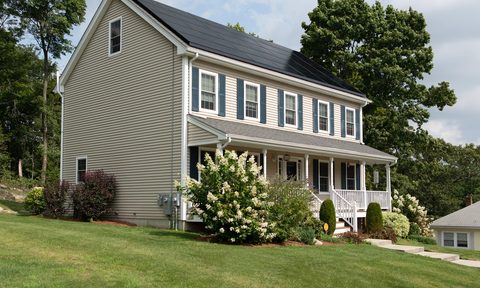 House with solar panels on the roof