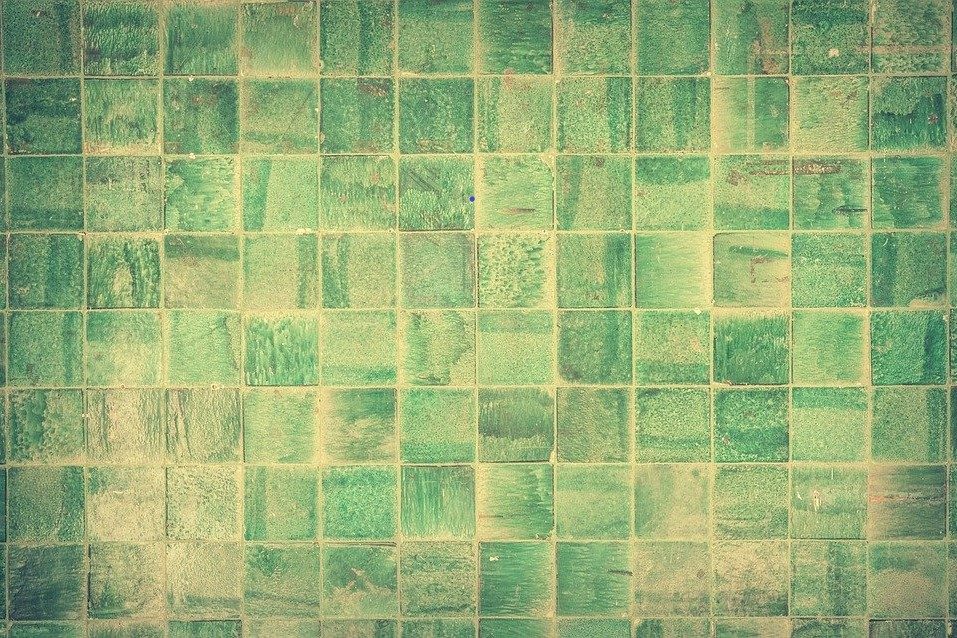 green bathroom tile
