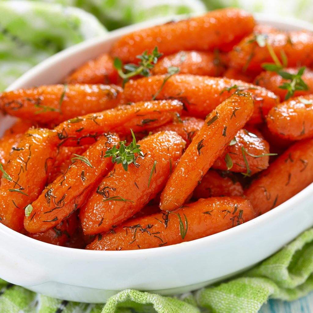 bowl of glazed carrots