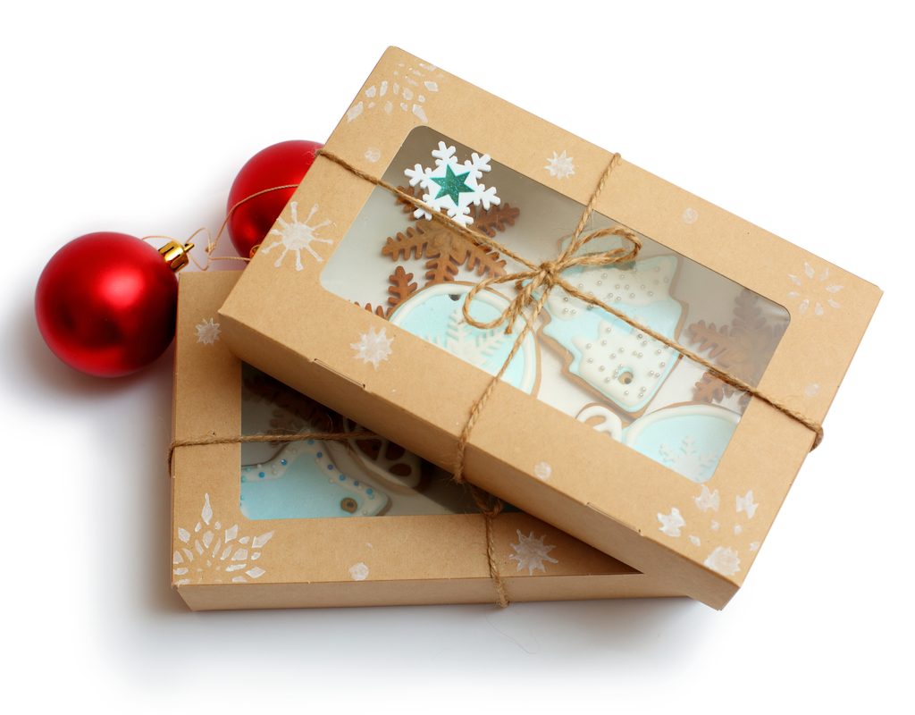 cardboard christmas cookie boxes with windows