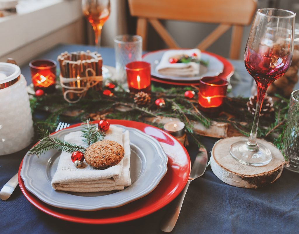 Festive Christmas table setting