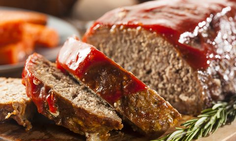 costco deli comfort meals homemade ground beef meatloaf with ketchup and spices