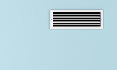 air filters for the home conditioning vent on blue wall  3d illustration