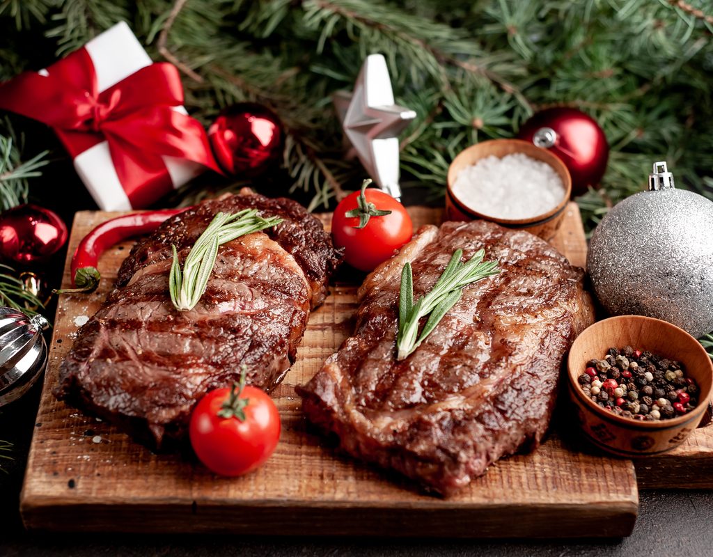 Steaks for two Christmas dinner