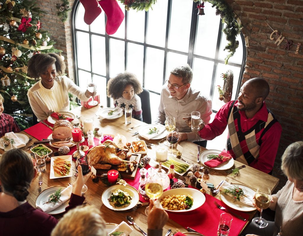 Group of people gathered for the Christmas holiday