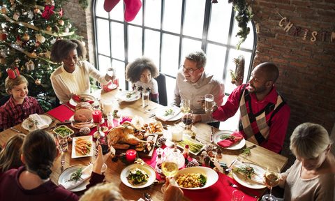 Group of people gathered for the Christmas holiday