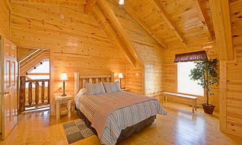Rustic cabin bedroom loft