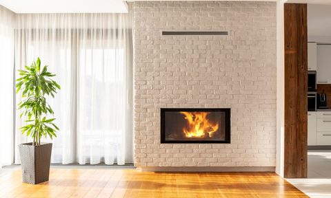 brick fireplace decor ideas minimal white