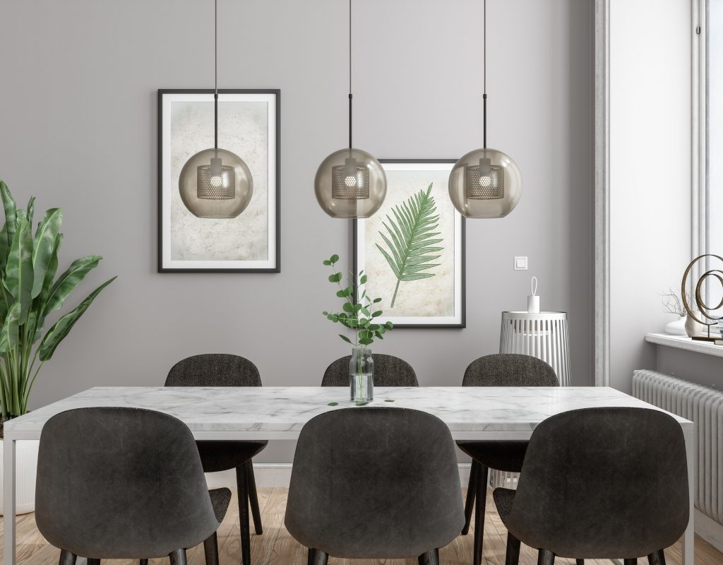 marble dining table in modern dining room