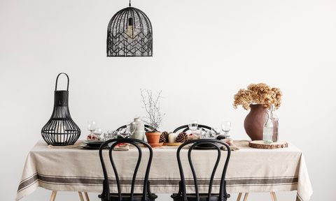 modern and vintage grandmillenial style dining table