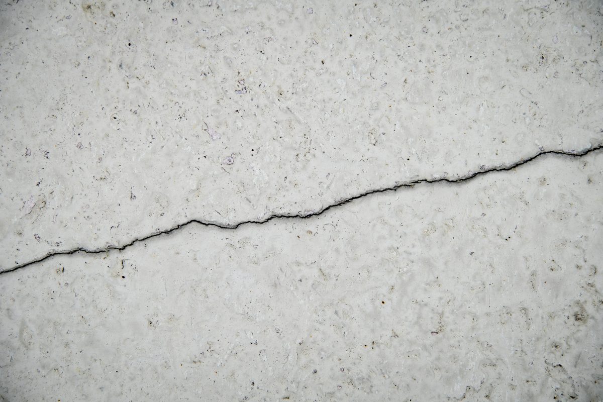 Closeup of crack in concrete