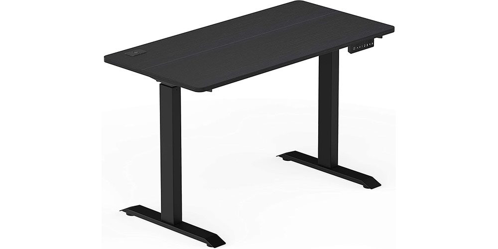 SHW Memory Preset Electric Height Adjustable Standing Desk on a white background.