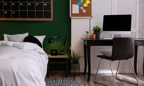 cozy teenage room decor ideas modern teenager interior with comfortable bed against green wall