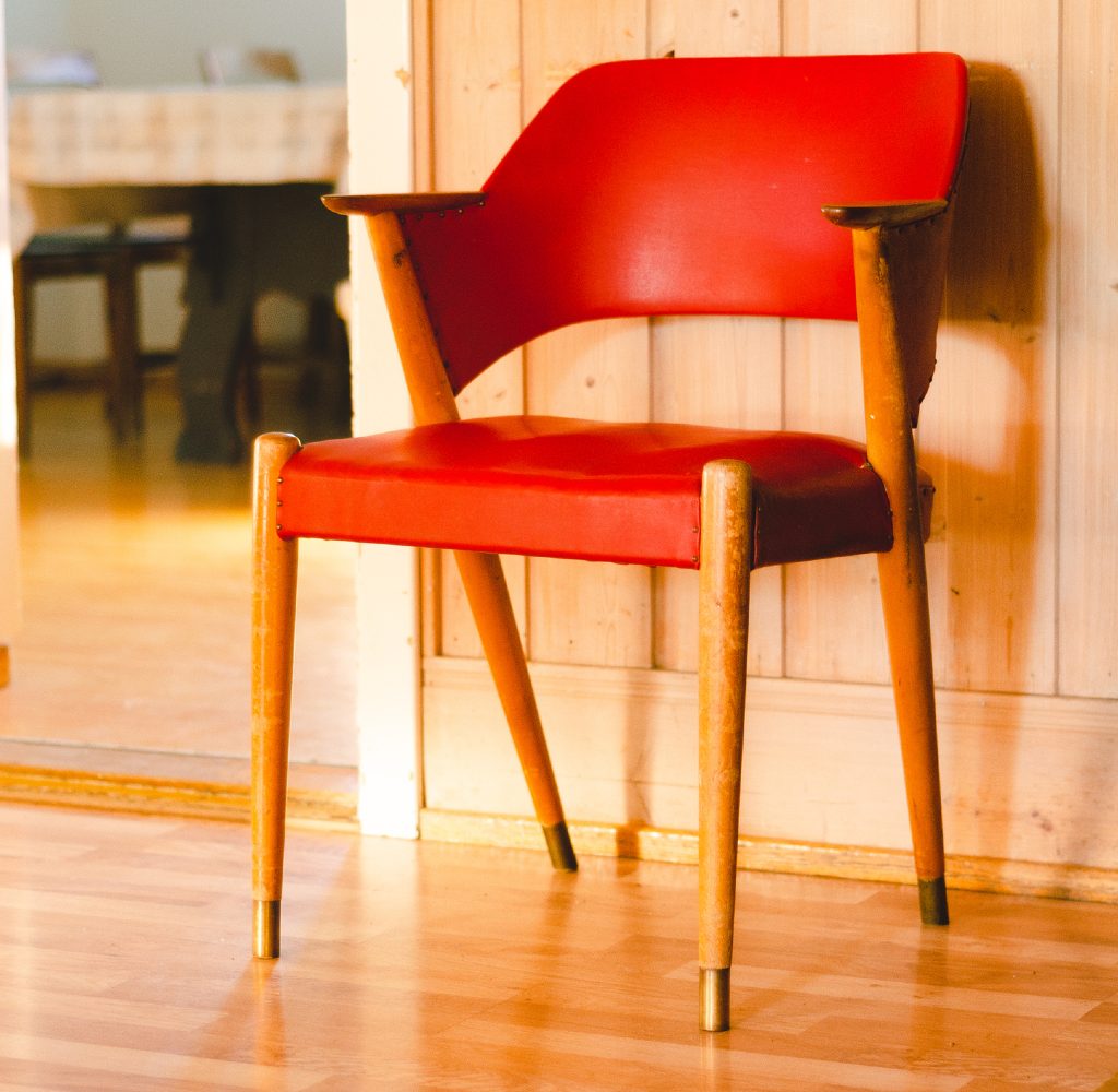 Vintage red chair.