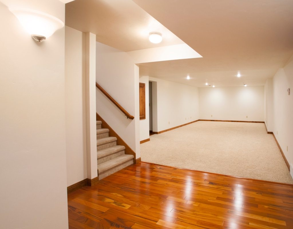 laminate and carpet basement flooring
