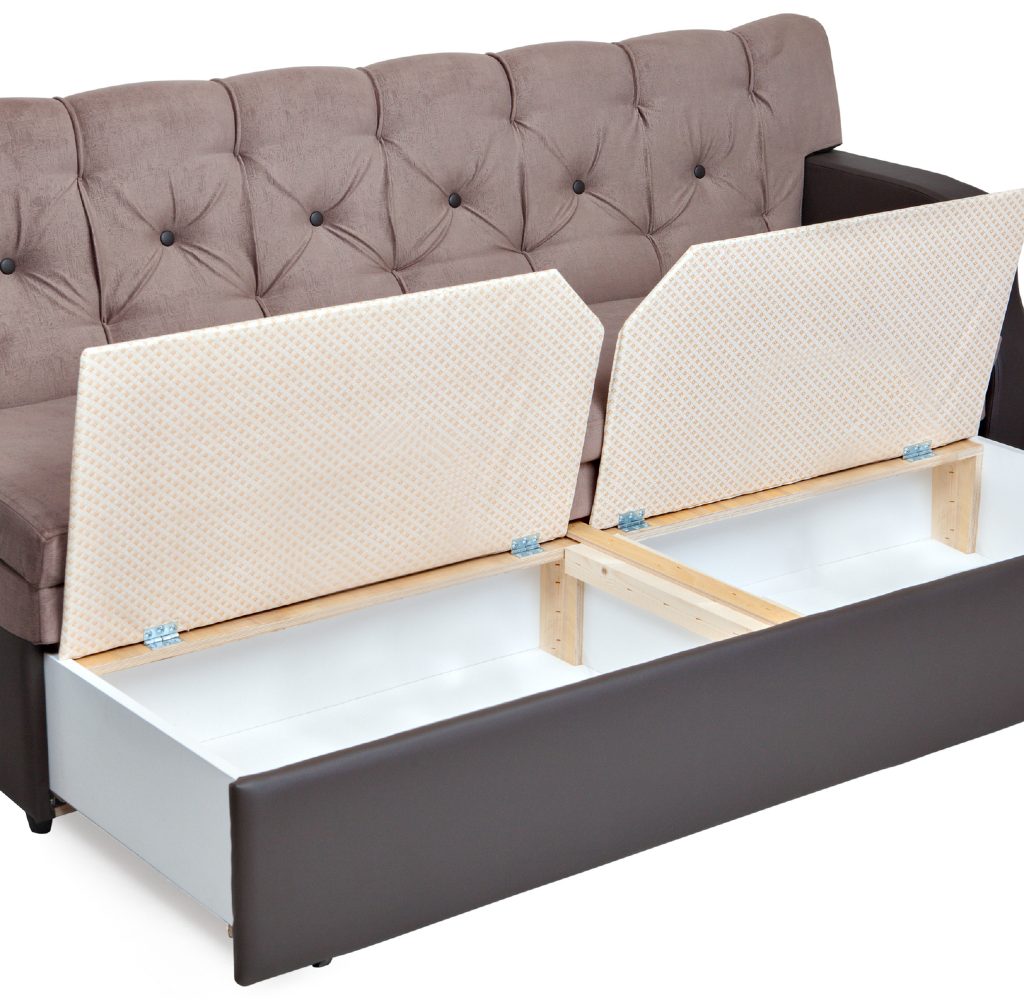 Couch with storage underneath.