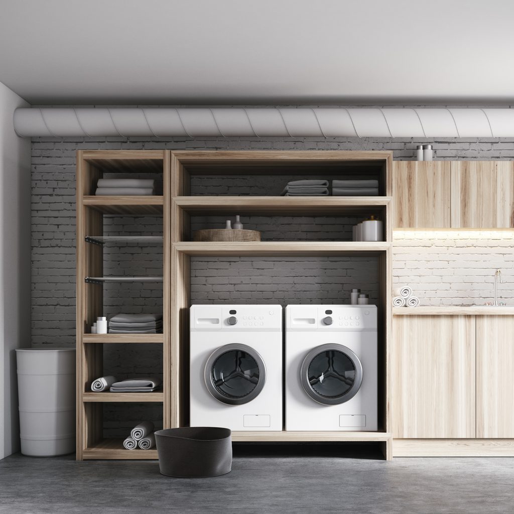 laundry room in garage