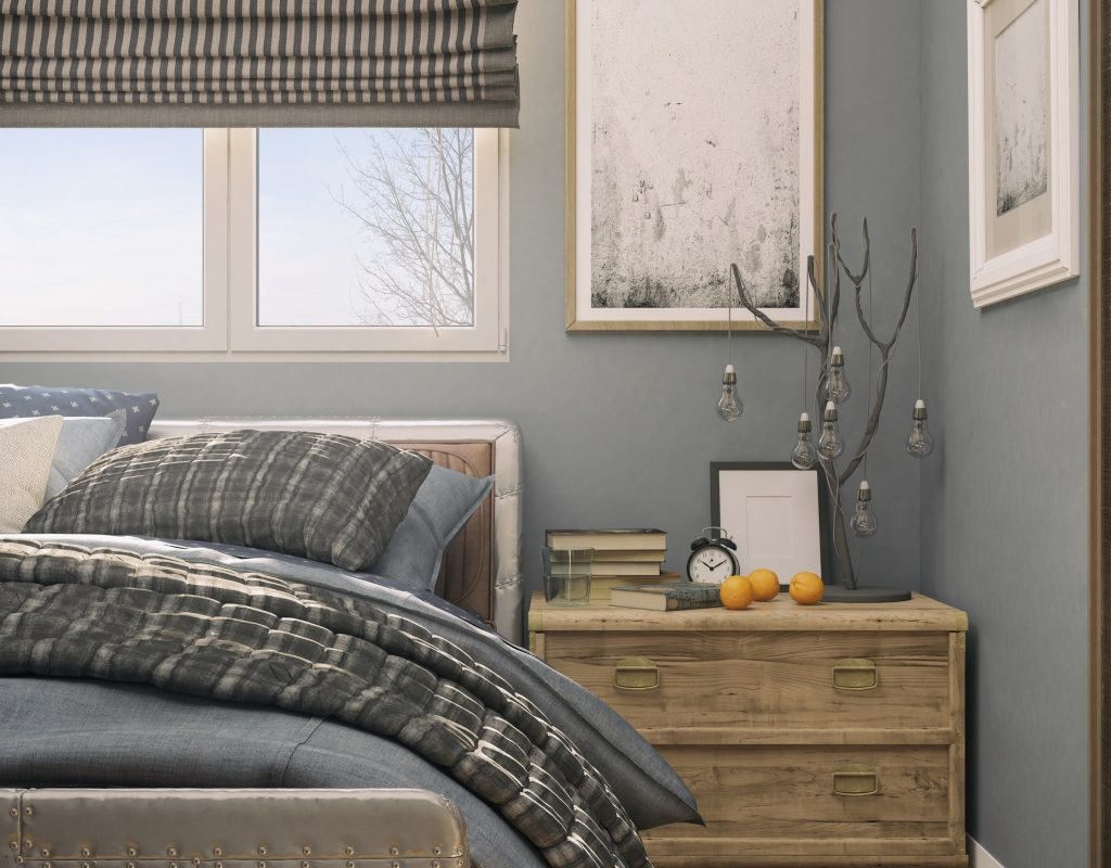 grey neutral bedroom color palette and design