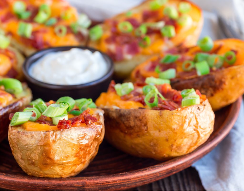 Loaded baked potato skins