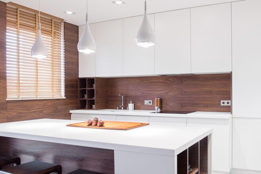 wood kitchen walls and backsplash