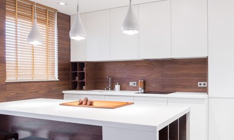 wood kitchen walls and backsplash