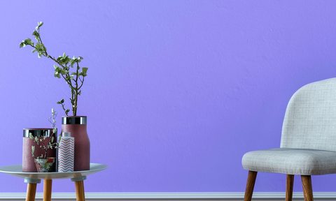 very peri home design pantone wall color white chair