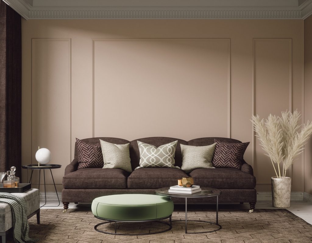 Warm beige living room wall paint color