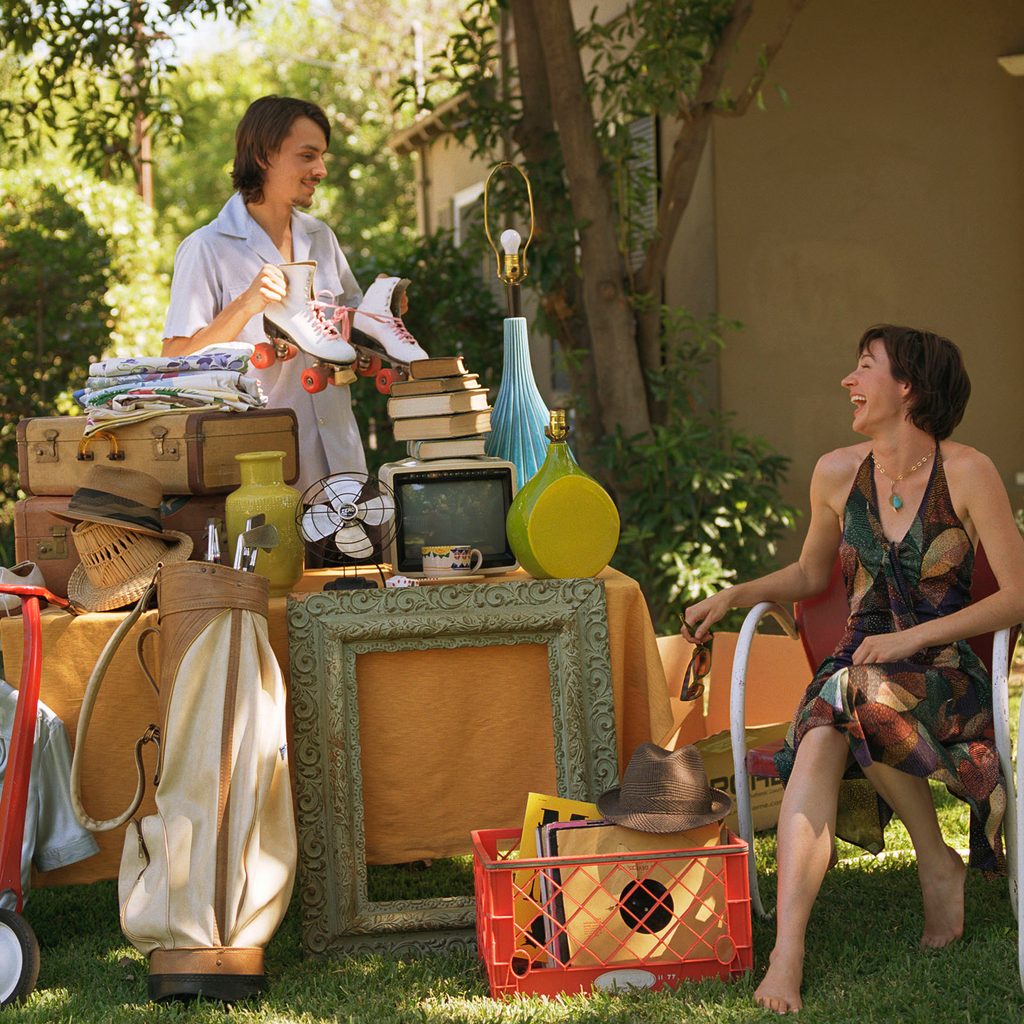 Young couple at a yard sale