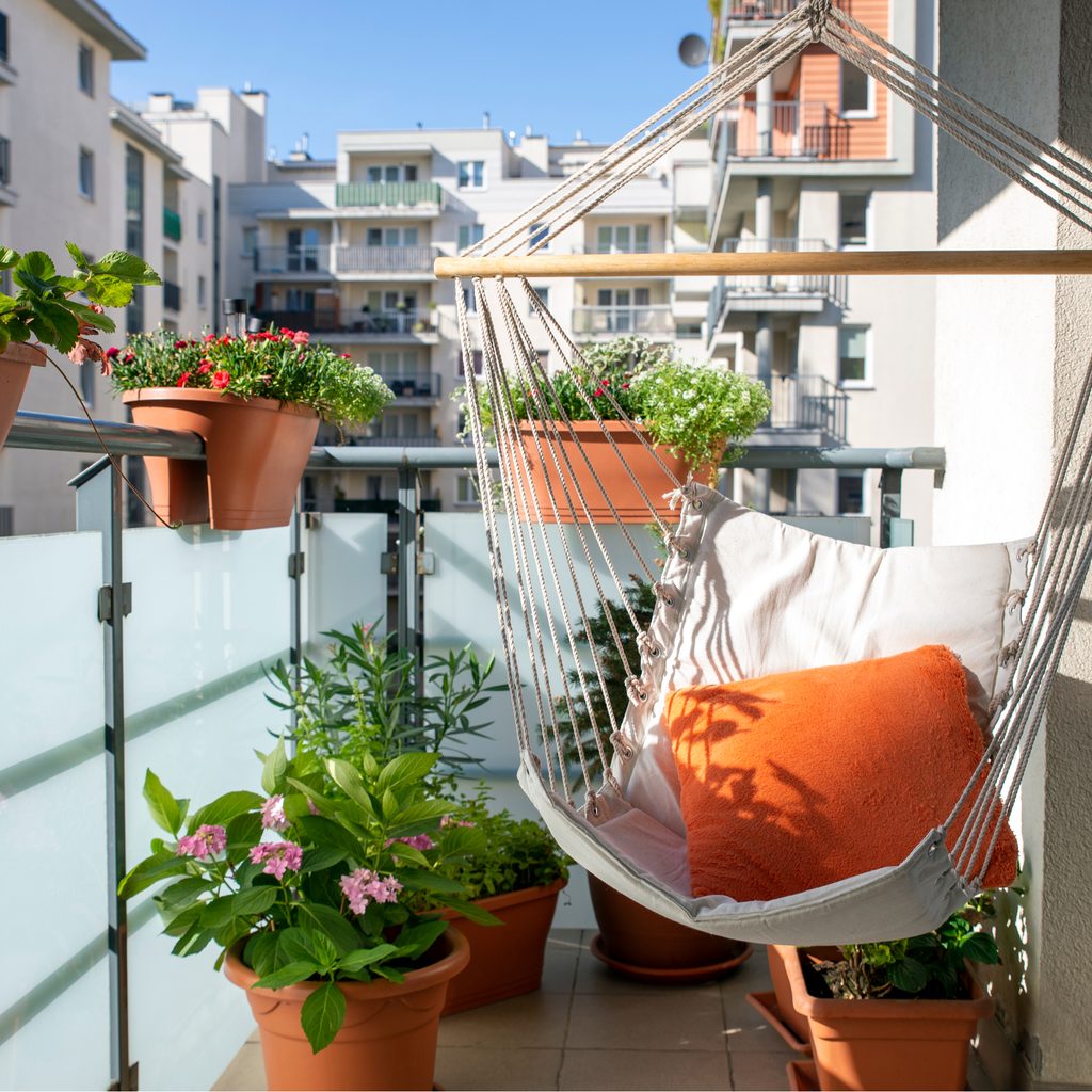 hammock on a balcony