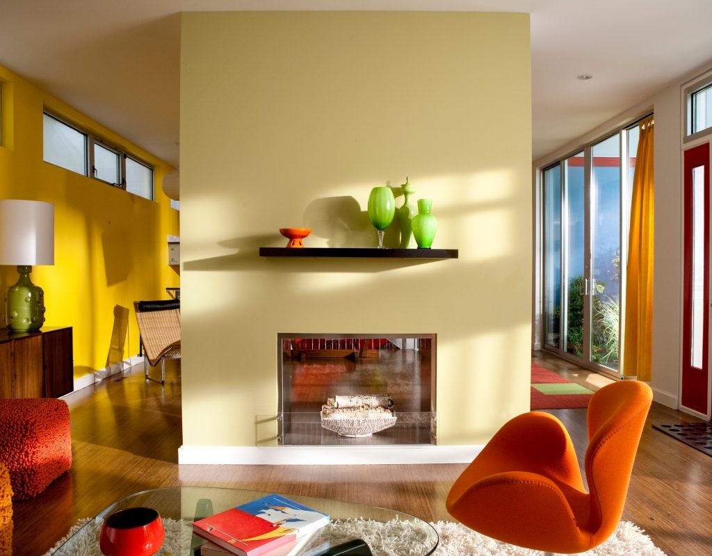 bright orange and red mid-century modern design