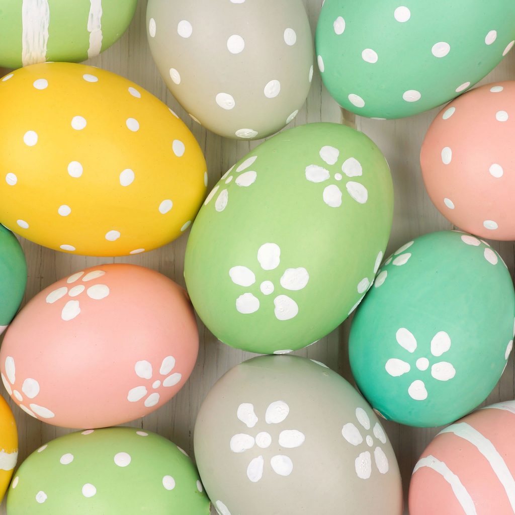 Hand-painted pastel Easter eggs