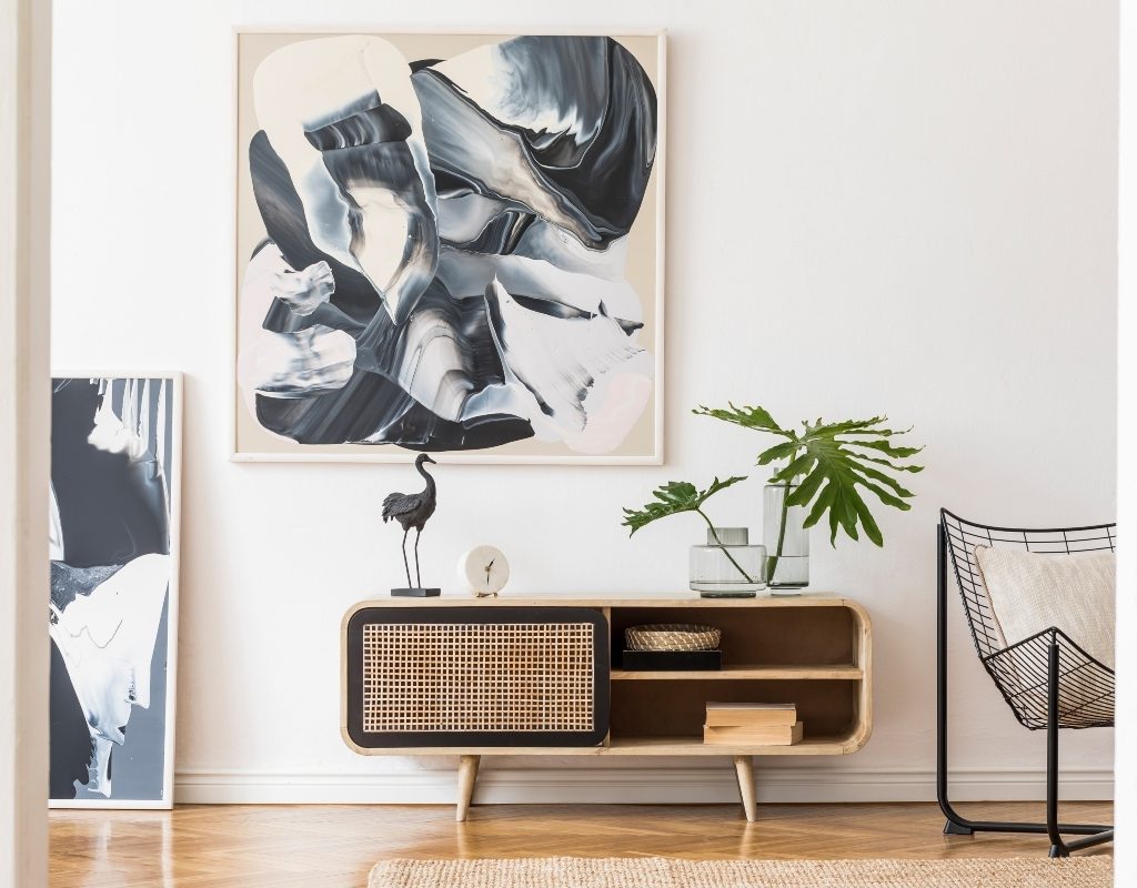 Modern new-build home entryway with period decor