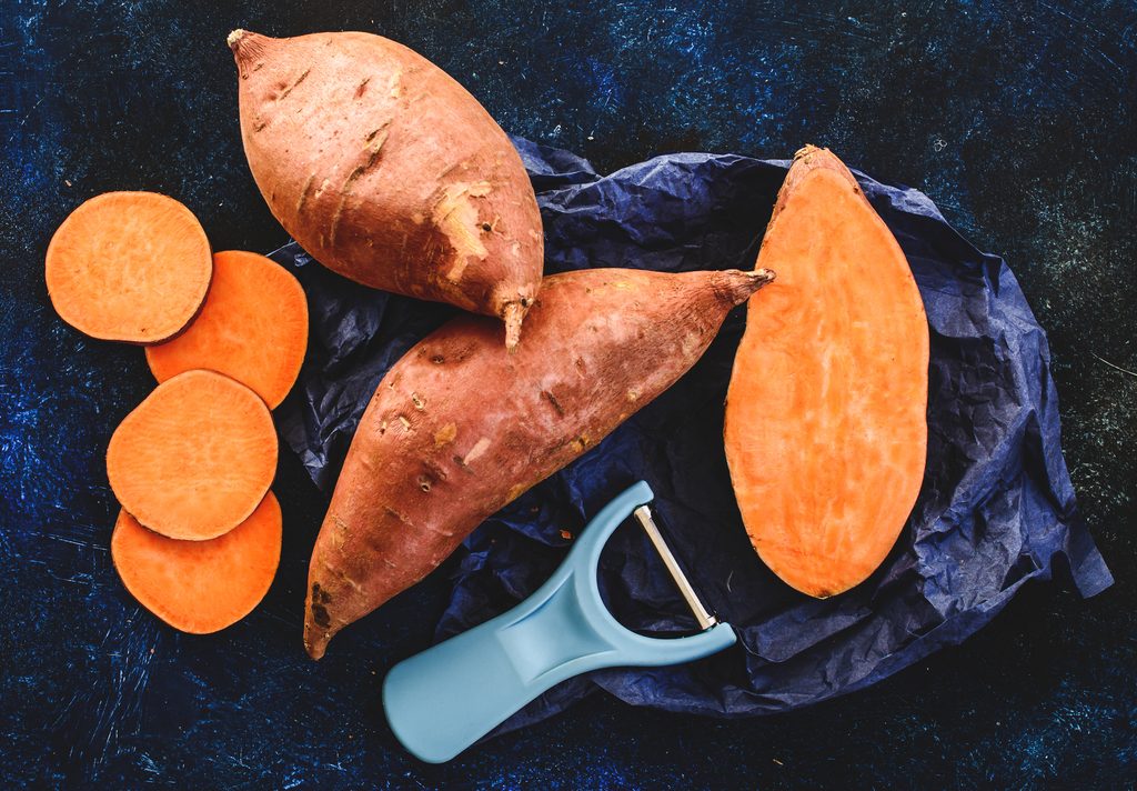 sweet potatoes with peeler