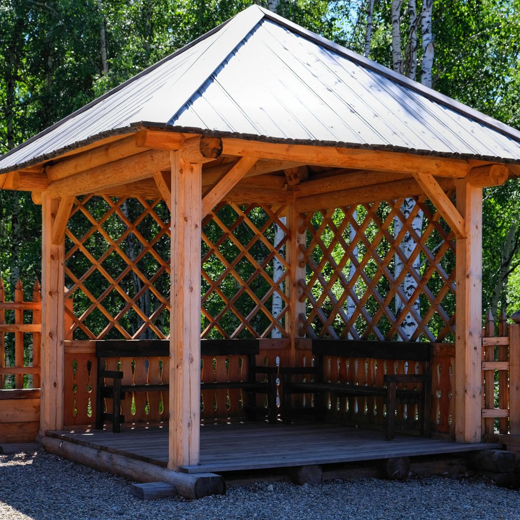 DIY backyard wooden gazebo