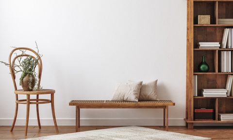 farmhouse entryway design with light colored rug