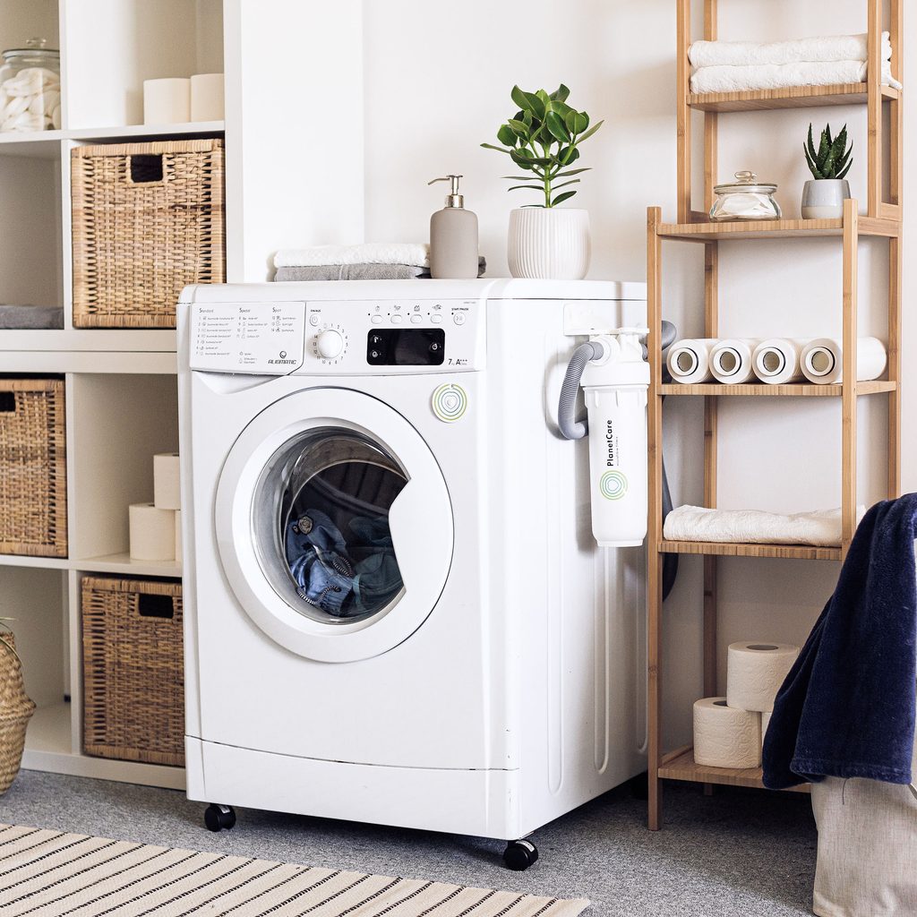Laundry room with shelving and cubbies