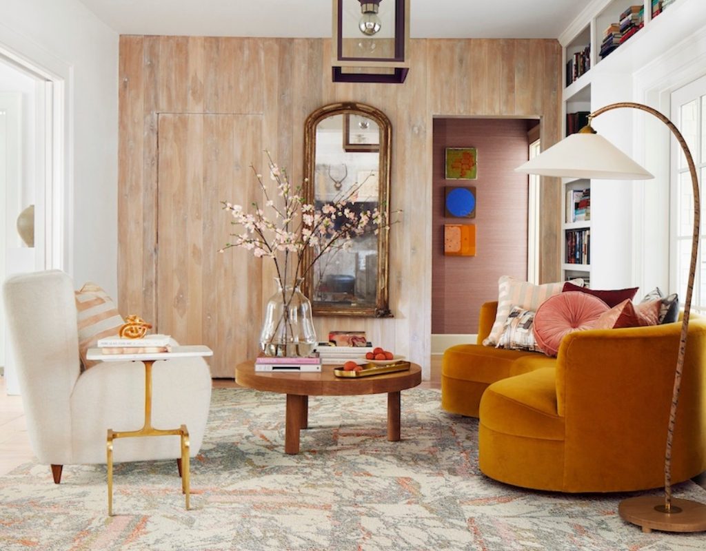 retro mid-century-modern styled room by FLOR