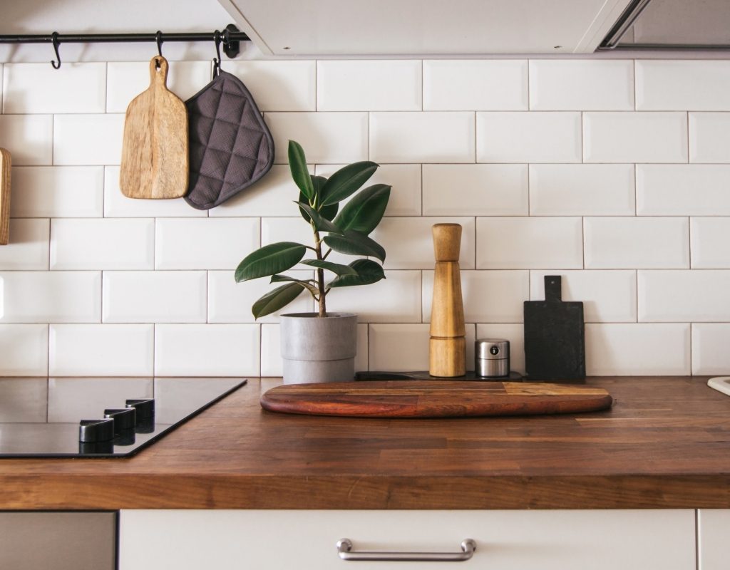 simple and modern styled kitchen counter