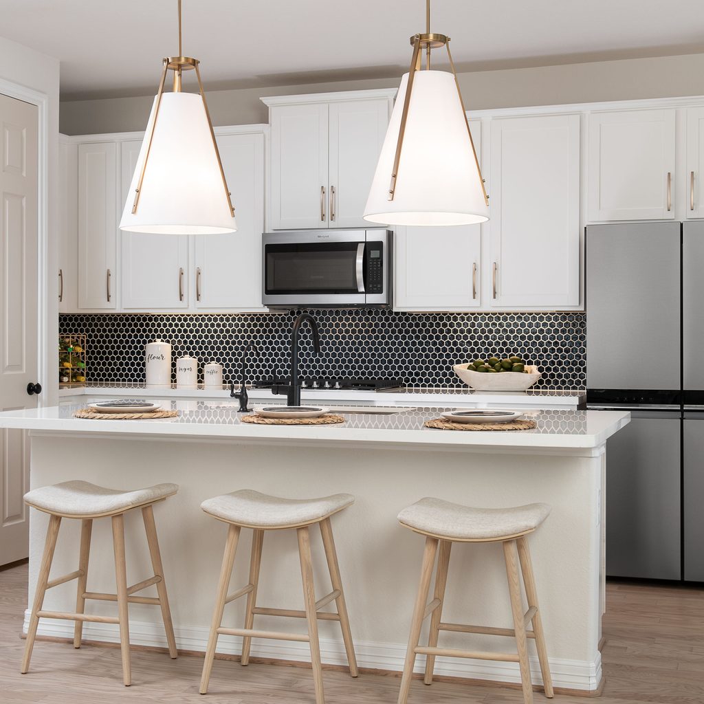 Updated kitchen with tile backsplash