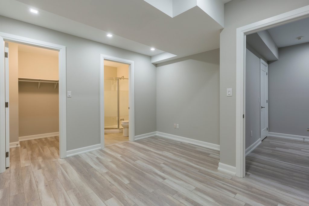 Gray basement walls